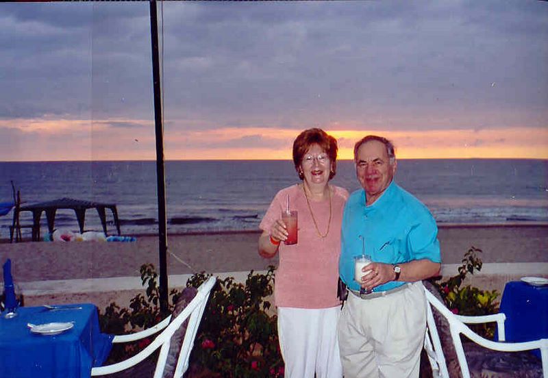 Bernice and Dick at the beach, at sunset...