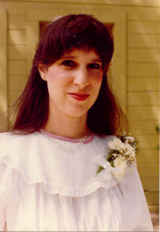 Vicki looking very lovely at Peter and Janet's wedding...